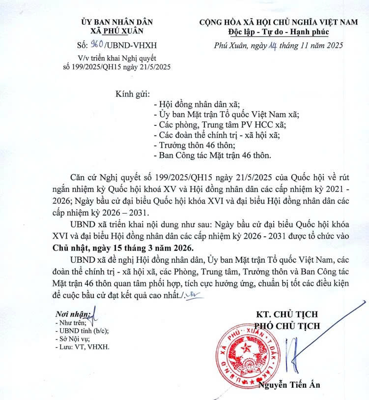 Triển khai Nghị quyết số 199/2025/QH15 ngày 21/5/2025