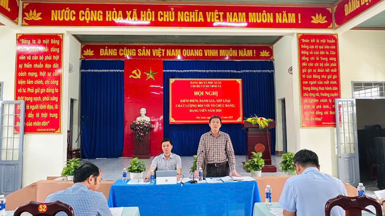 HỘI NGHỊ KIỂM ĐIỂM, ĐÁNH GIÁ, XẾP LOẠI CHẤT LƯỢNG ĐỐI VỚI TỔ CHỨC ĐẢNG, ĐẢNG VIÊN NĂM 2025