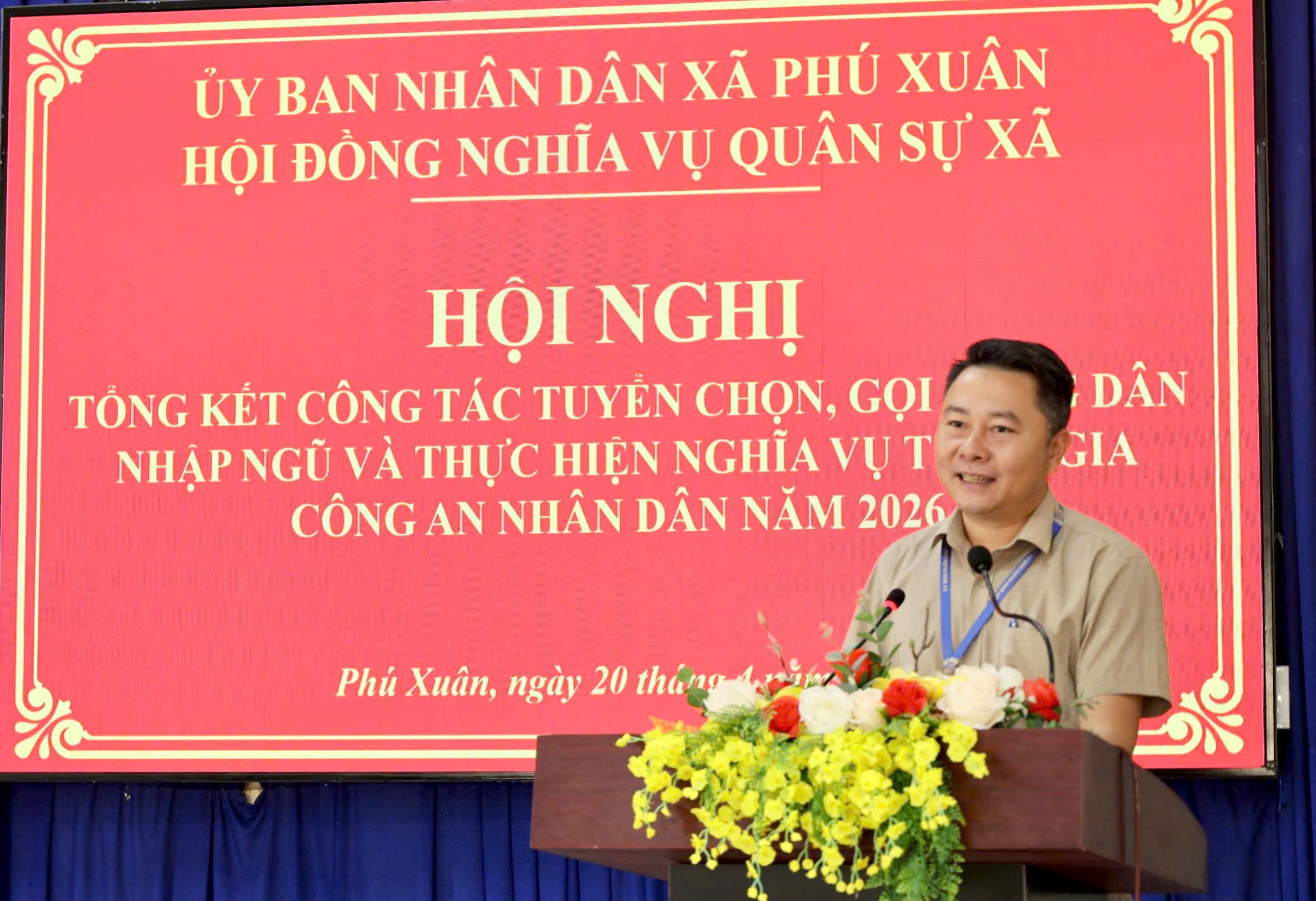 Phú Xuân tổ chức Hội nghị tổng kết công tác tuyển chọn, gọi công dân nhập ngũ và thực hiện nghĩa vụ tham gia Công an nhân dân năm 2026.