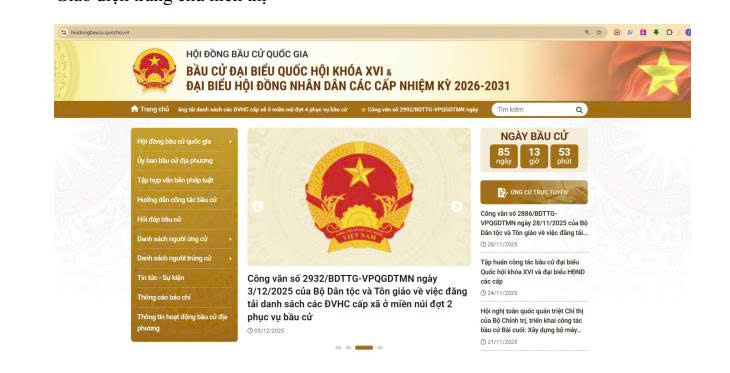 HƯỚNG DẪN SỬ DỤNG ỨNG CỬ TRỰC TUYẾN