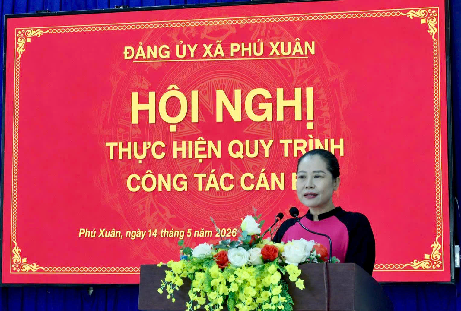 Đảng ủy xã Phú Xuân tổ chức Hội nghị thực hiện quy trình công tác cán bộ.