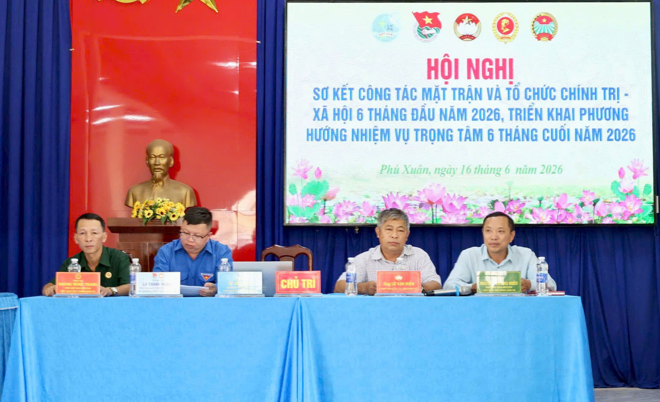 MTTQ Việt Nam xã Phú Xuân sơ kết công tác Mặt trận và các tổ chức chính trị - xã hội 6 tháng đầu năm 2026.