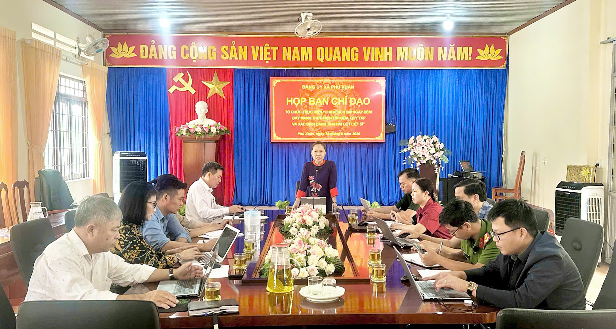 Phú Xuân họp Ban chỉ đạo thực hiện chiến dịch 500 ngày đêm tìm kiếm, quy tập và xác định danh tính hài cốt liệt sĩ.