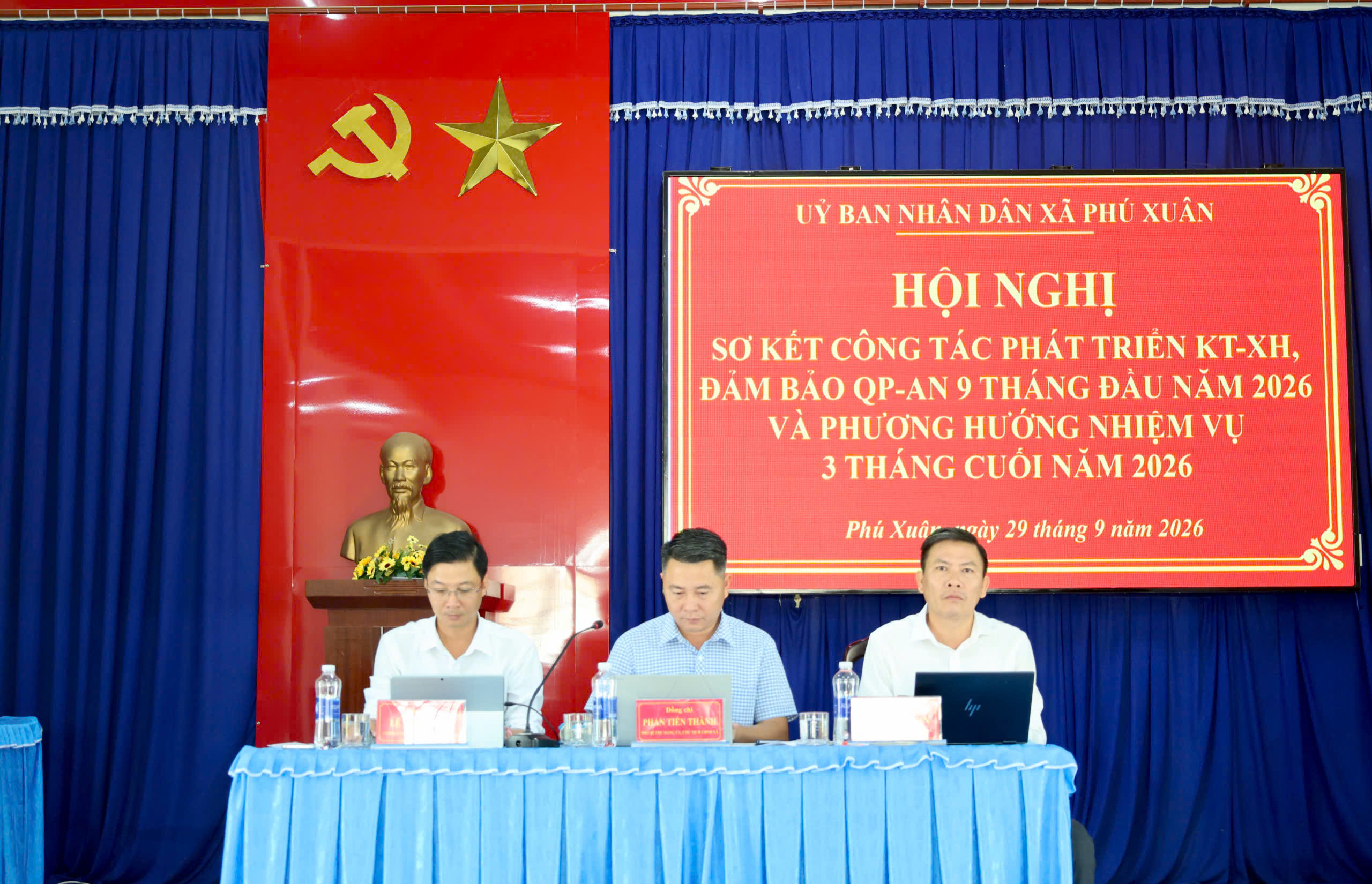 Phú Xuân sơ kết công tác phát triển kinh tế - xã hội, quốc phòng - an ninh 9 tháng đầu năm 2026.